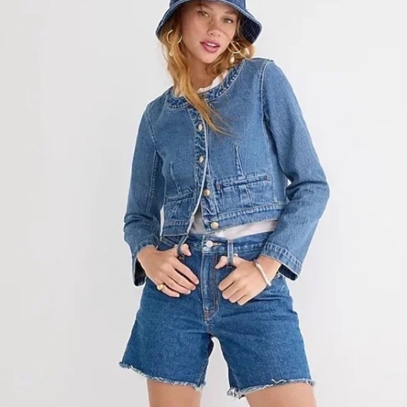 Nwt J.Crew Mid-length denim short in Rocky Trail wash - Picture 13 of 13